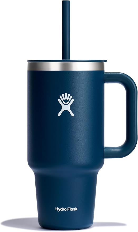 Hydro Flask 32 Oz Travel Tumbler with Handle, Lid and Straw - Insulated Stainless Steel in Indigo
