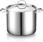 Cooks Standard 18/10 Stainless Steel Stockpot 12-Quart, Classic Deep Cooking Pot Canning Cookware with Stainless Steel Lid, Silver