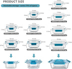 GC Glass Food Storage Containers with Airtight Lids-Glass Meal Prep Containers/Bento Box/Microwave Freezer Dishwasher Safe-Glass Lunch Box for Kitchen,Stackable,Large Capacity, BPA Free