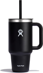 Hydro Flask 32 Oz Travel Tumbler with Handle, Lid and Straw - Insulated Stainless Steel in Black