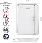 Commercial Quality Baking Sheet Pan Set, 2pcs 17" Baking Trays, 100% Recycled Aluminum, Baking Sheet Cookie Sheets for Baking, 0.8mm Extra Thick Baking Pan, Commercial Grade by Baker's Secret