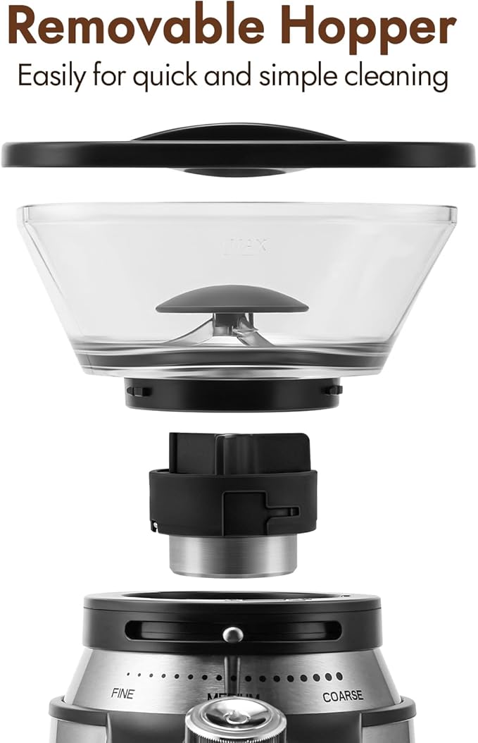 Secura Electric Conical Burr Coffee Grinder With 17 Grind Settings From French to Espresso, Black