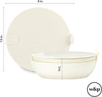 W&P Porter Bowl Lunch Container w/ Protective Non-slip Exterior, Blush 1 Liter | Lid & Snap-tight Silicone Strap | Food Storage, Bento Box, Meal Prep | BPA-Free Ceramic