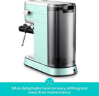 CASABREWS CM5418 Espresso Machine 20 Bar, Cappuccino Machine with Milk Frother Steam Wand, Stainless Steel Espresso Coffee Machine, Gift for Grandma or Wife, Gift for Girlfriend, Pastel Green