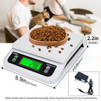 Large Digital Kitchen Scale 66lb/30kg Food Scales for Kitchen with Tare and Prep Counting Baking Cooking Bread Meat Scale with LCD Display for Bakery (White, 30kg)