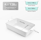 4 QT Baking Dish, Casserole Dishes for Oven, 9x13 Baking Pan with Handles, Lasagna Pan Deep, Ceramic Casserole Dish Oven Safe for Baking, Lasagna, Kitchen, Wedding Gift (White)
