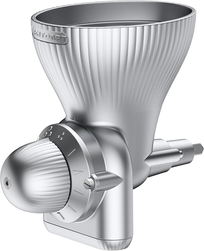 All Metal Grain Mill Attachment for KitchenAid Stand Mixer with 12 Grind Level Flour Mill, Grain Mill Attachment Fit for Grinding Wheat, Corn, Oats, Buckwheat,Millet and Other Cereals