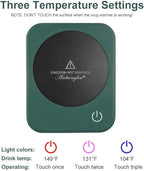 Coffee Mug Warmer, Smart Cup Warmer for Desk, 3 Temperature Control & Auto Shut Off, Electric Cup Warmer for Heating Milk,Tea,Beverage,Candle (Green-No Mug)