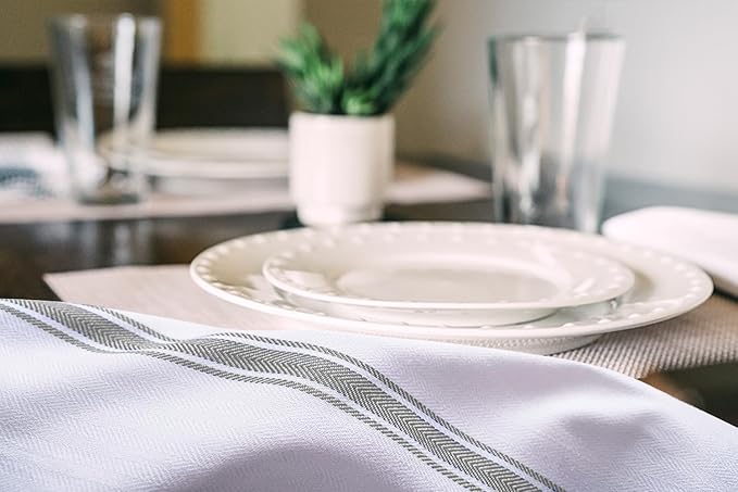 Dish Towels Set (Value Pack of 15) Size 15x25 Inch, 100% Cotton Soft & Absorbent Linen Kitchen Towels, Tea Towels, Reusable Cleaning Cloths for Household Cleaning (Grey)