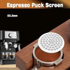 53.3mm Espresso Puck Screen-Food-Grade 316 Stainless Steel, 0.8mm Thickness, Reusable Filter for Espresso Portafilter-Compatible with Puck Screen 54mm Breville & Breville Coffee Accessories