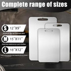 Titanium Cutting Board - Dishwasher Safe, Double-Sided Food Grade Pure Titanium Cutting Boards for Kitchen, Durable & Easy to Clean & Odor Resistant for Indoor Kitchen and Outdoor (Large)