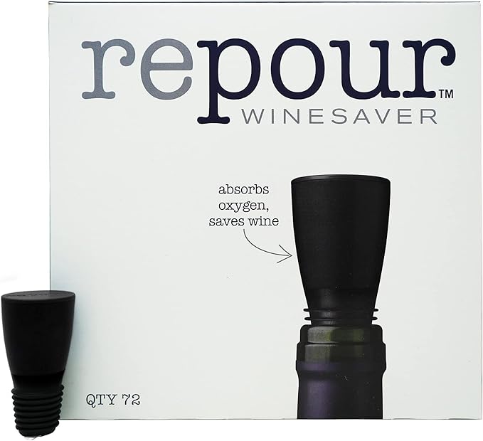 Wine Saver and Stopper - Removes Oxygen, Preserving and Keeping Wine As Fresh As The Day The Bottle Was Opened - Black (72-Pack)