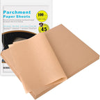 WMKGG 100Pcs Unbleached Parchment Paper for Baking, 8 x 12 Inch Precut Heavy Duty Parchment Paper Sheets for Cooking, Grilling, Air Fryer and Oven