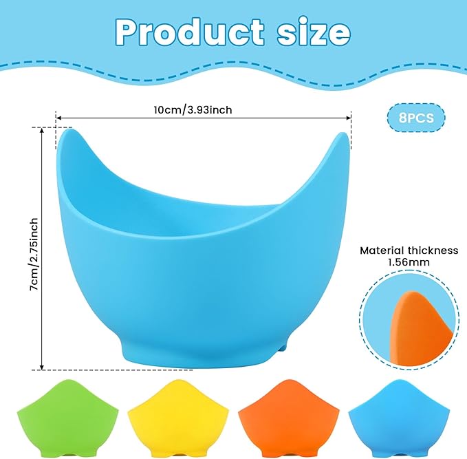 8Pcs Silicone Egg Poacher Nonstick Egg Poaching Cups Poached Egg Easy Silicone Egg Poacher Cups for Stovetop Air Fryer Cooking Accessories