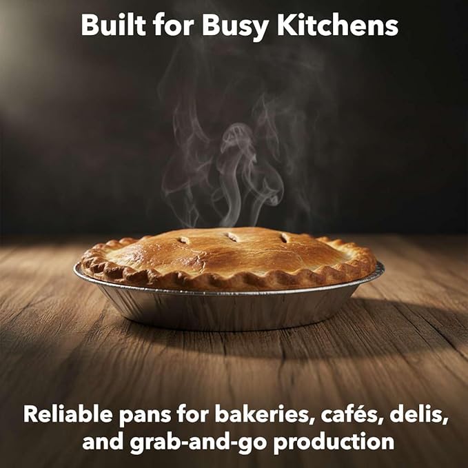 1000-Pack 6" Foil Pie Pans - Medium 7/8" Depth Disposable Aluminum Pie & Tart Pans with Full Curl Rim - For Bulk Baking, Portion Prep, To-Go Meals, Market Stands & Foodservice Lines