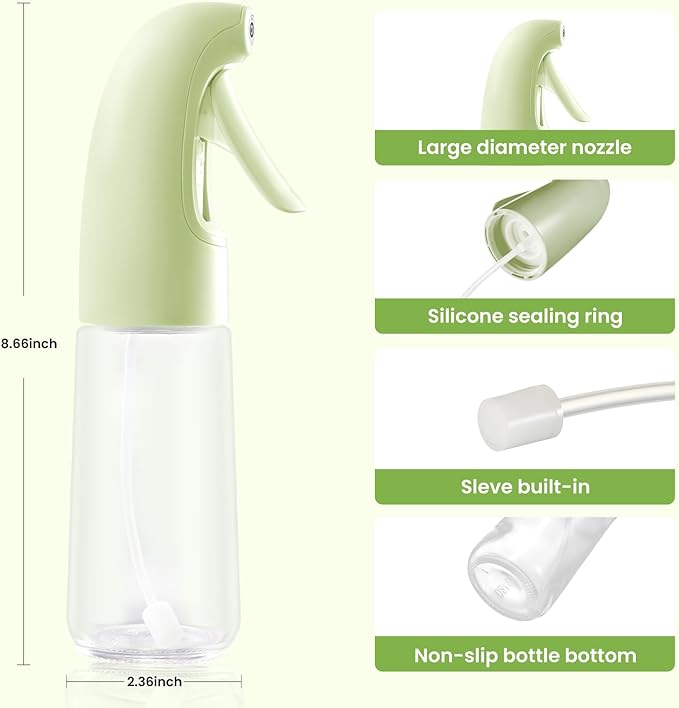 Oil Sprayer for Cooking, Olive Oil Sprayer Mister, Olive Oil Spray Bottle for Cooking, Salads, BBQs and More (Green)