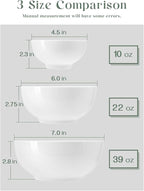 DOWAN 22 OZ White Ceramic Bowls Set of 4 - Perfect for Soup Bowls for Kitchen, Cereal Bowl, Ramen Bowl, Microwave Safe for Oatmeal, Fruit,Salad and Rice Bowl - Dishwasher & Microwave Safe
