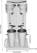 Milkshake Maker Double Head Electric Drink Mixer Commercial Milkshake Blender, 180W Stainless Steel Smoothie Mixer For Making Yogurt, Milk, Cocktails, Smoothies (Double Head，180W)