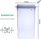 BopTop (1pc - 5lb Flour) Airtight Food Storage Container – Mechanical Silicone Seal Canister - BPA-Free - 4.2Qt