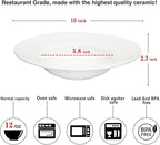 Pasta Plates with Rim 12 oz, Soup Bowl Pasta Bowl Set of 4, White Shallow Bowl Plate, Ceramic Wide Rimmed Soup Bowl, Best choice for high-end restaurants, hotels, and foodies, 10 Inch