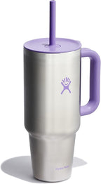 Hydro Flask 40 Oz Travel Tumbler with Handle, Lid and Straw - Insulated Stainless Steel in Stainless Steel Violet
