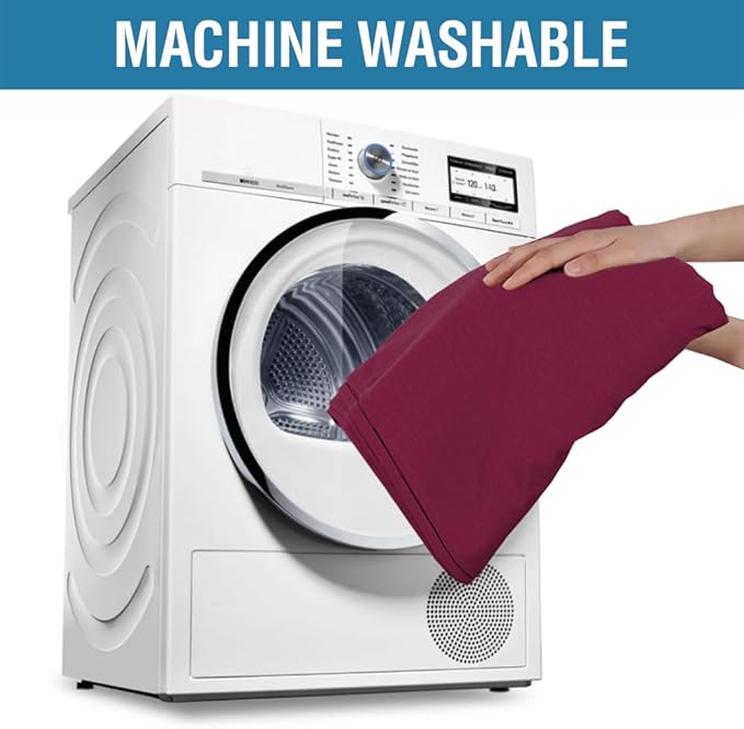 H.VERSAILTEX Linen Textured Table Cloths 54 x 70 Inch Premium Solid Tablecloth Spill-Proof Waterproof Table Cover for Dining Buffet Feature Extra Soft and Thick Fabric Wrinkle Free, Christmas Red