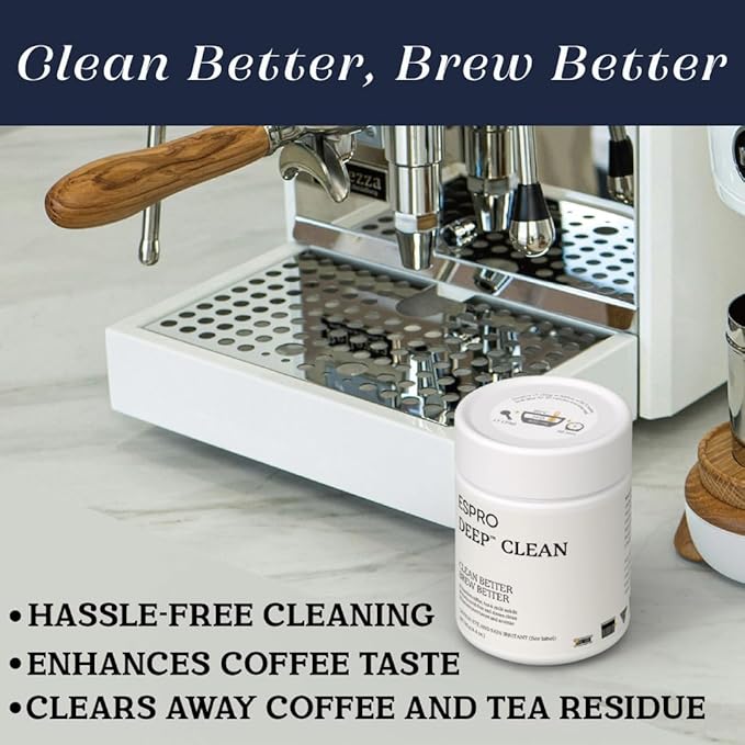 ESPRO Deep Clean, French Press Cleaning Powder Descaling Solution Coffee and Tea Micro-filters, 4.4 Ounces