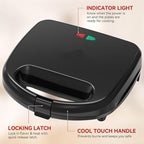 OSTBA Waffle Maker, 2 Slice Non-Stick Waffle Iron, Belgian Waffle Machine with Indicator Lights, PFOA Free, Perfect for Breakfast and Snacks, 750W
