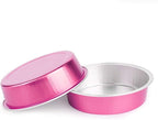Beasea Mini Pie Tins with Lids, 4 Inch 50 Pack Mini Disposable Tart Pans, 8 Oz Rose Red Aluminum Pie Pan Tin Tart Pans Round Oven Baking Cake Pan for Pie Tart Quiche