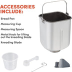 Elite Gourmet EBM8103M Programmable Bread Maker Machine 3 Loaf Sizes, 19 Menu Functions Gluten Free White Wheat Rye French and more, 2 Lbs, Mint