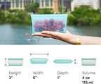 Zip Top Reusable Food Storage Bags | Snack Bag [Teal] | Silicone Meal Prep Container | Microwave, Dishwasher and Freezer Safe | Made in the USA