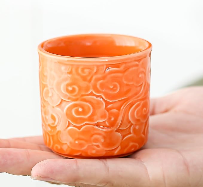 Ceramic Espresso Cups Set of 2 or 4-3oz Demitasse Cups for Coffee & Tea, No Handles, Durable & Dishwasher Safe (bisque, 4)