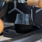 KRUVE CASCADE Porcelain Coffee Cups, 2.5oz Double-Walled Espresso Cups, Sensory Espresso Coffee Mug Set for Heat Retention, Black Porcelain Drinking Glasses with Enhanced Aroma, Elegant Cup Design