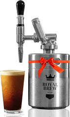 The Original Royal Brew Nitro Cold Brew Coffee Maker - Gift for Coffee Lovers - 64 oz Home Keg, Nitrogen Gas System Coffee Dispenser Kit