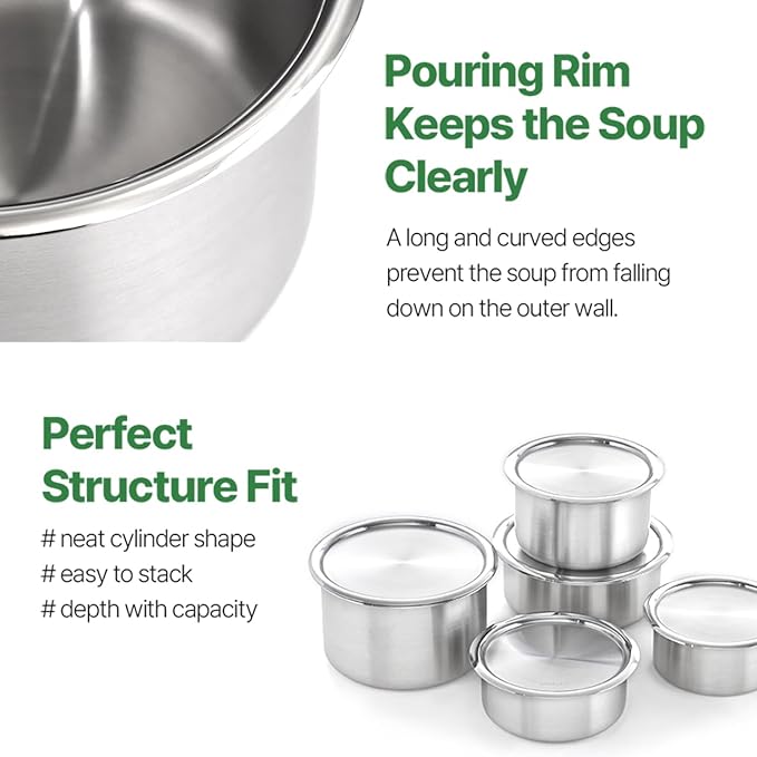 CaKE 3PCS Stainless Steel Food Storage Containers Set With Lids Canister Kitchen Appliances Dishwasher Safe Premium South Korea