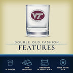 Heritage Pewter Virginia Tech Double Old Fashion | Double Rocks Glass 14 OZ for Liquor | Expertly Crafted Pewter Glass