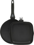 Oster SmartHandle 2-Piece Fry Pan & Pancake Pan Set – Nonstick Cookware with Removable Handle, Oven & Dishwasher Safe, Space-Saving Design