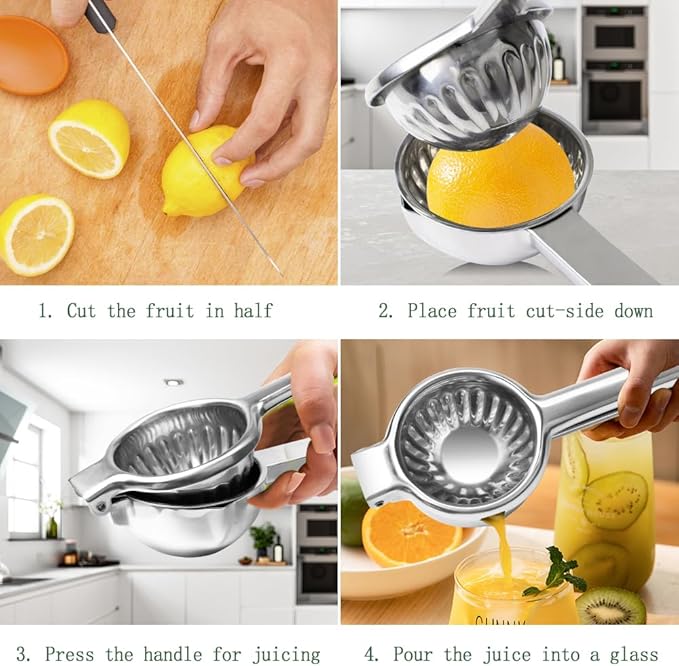 Lemon Squeezer Stainless Steel Citrus Juicer Juice Press Squeezer for Lemons and Limes