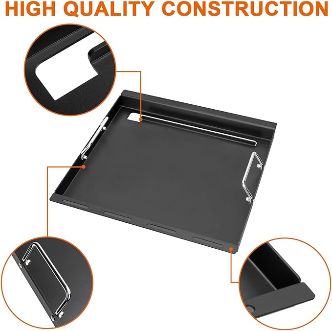 Full-Size Griddle Inserts for Weber Spirit I & II 200 Series Grills, Flat Top Grill Griddle for GS4 Spirit E-210 E-220 S-210 S-220, Rectangular Grill Insert Replacement for 7637 Grates