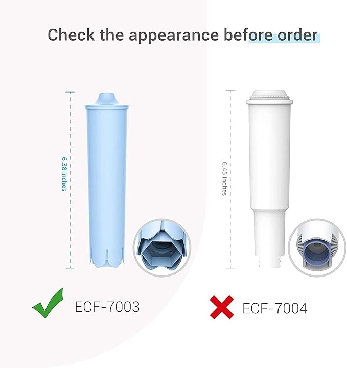 EcoAqua Replacement Coffee Filter, Replacement for Jura® Clearyl/Claris Blue Capresso® Clearyl Coffee Machine Water Filter, Jura® Filter, Pack of 3