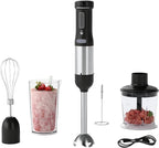 Cordless Immersion Hand Blender, 5-in-1 Variable Speed blender handheld,Rechargeable with 2000mAh Battery, BPA-Free & Dishwasher-Safe Accessories:700ml Beaker,Chopper,Whisk & Milk Frother,Black