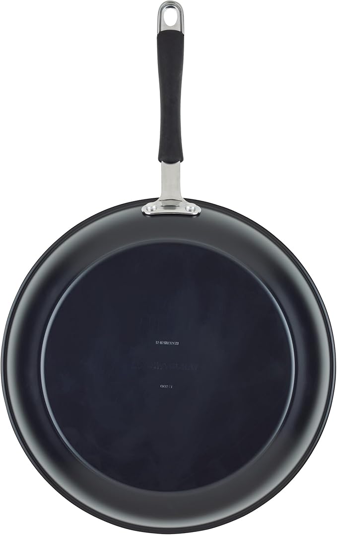 Rachael Ray Cucina Ceramic Nonstick Frying Pan/Skillet, 12.5 Inch Non Stick Open Fry Pan, Dishwasher Safe - Peppercorn