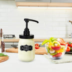 2 Packs Mason Jar Syrup Dispenser, Coffee Syrup Dispenser for Regular Mouth Mason Jar, Food Grade Rustproof Plastic Pump for Syrup, Honey, Liquid Condiments, Ketchup, Coffee Syrup and More