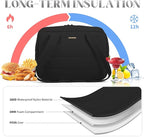 Insulated Lunch Bag，Freezable Lunch bag，Built-in Ice Pack Small Cooler，Lunch Bags for Women ，Waterproof and Durable，Suitable for Work, Picnics, Travel, and Meal Preparation（Black）