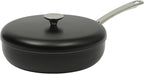 Sur La Table Kitchen Essentials Potluck Porch 4.5 Quart Sauté Pan, Deep Frying Pan Skillet w/Lid Aluminum PFA Free Ceramic Cookware Chef's Pan, Omelet Pan - Induction - Black