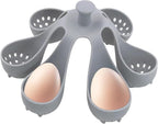 Silicone Egg Boiler Rack, Holds 6 Eggs, Egg Poacher Brackets, Egg Cooker for Home Breakfast Soft or Hard Boiled Eggs Making