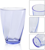 Topsky 12-ounce Plastic Water Tumblers | Set of 4 Colorful Unbreakable Drinking Glasses Clear Acrylic Reusable Juice Wine Cups for Home Picnic Party, Dishwasher Safe,Stackable