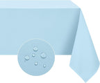 Softalker Rectangle Tablecloth, Waterproof & Stain Resistant Table Cloths Wrinkle Free Fabric Washable 210GSM Polyester Table Cover for Spring/Party/Outdoor - 90 x 156 inch,Baby Blue