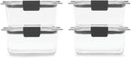 Rubbermaid Brilliance BPA Free Airtight Food Storage Containers with Lids, Set of 4 (4.7 Cup) Ideal for Lunch, Meal Prep, and Leftovers