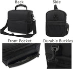 FlowFly Double Layer Cooler Insulated Lunch Bag Adult Lunch Box Large Tote Bag for Men, Women, With Adjustable Strap,Front Pocket and Dual Large Mesh Side Pockets